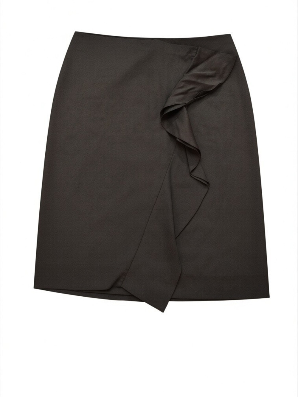 Hashtag Classic Gray Ruffle-Front Women's Skirt SZ M